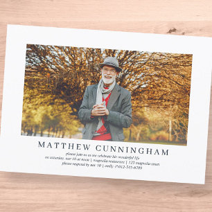 Invitation Célébration de la vie Moderne Simple Photo élégant