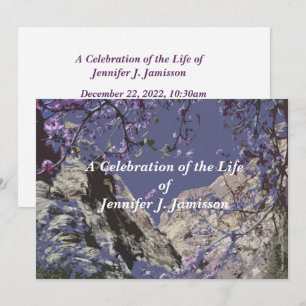 Invitation Célébration de la vie Montagnes pourpres Fleurs
