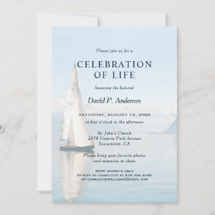 Invitation Célébration de la vie Photo de bateau à voile Funé