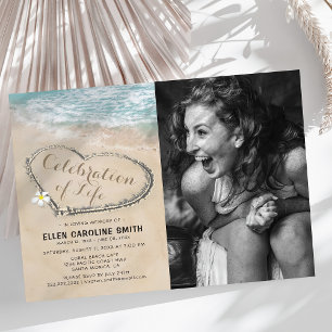Invitation Célébration de la vie Photo de funérailles océan