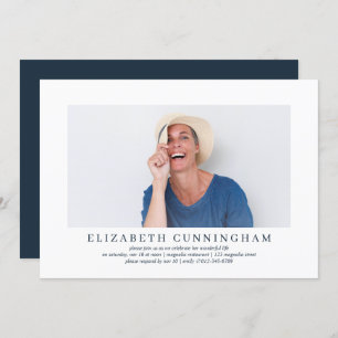 Invitation Célébration de la vie Photo moderne simple et élég