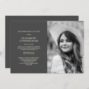 Invitation Célébration de la vie Photo simple et élégante