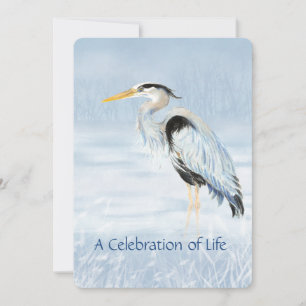 Invitation Célébration de la vie Service Great Blue Heron Bir