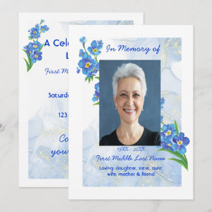 Invitation Célébration de la vie Service Oubliez-moi pas" Fle