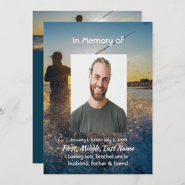 Invitation Célébration de la vie Service Pêche à la mouche oc (Devant / Derrière)