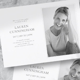 Invitation Célébration de la vie Simple et moderne Photo mini