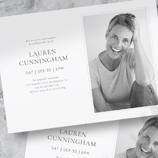 Invitation Célébration de la vie Simple et moderne Photo mini