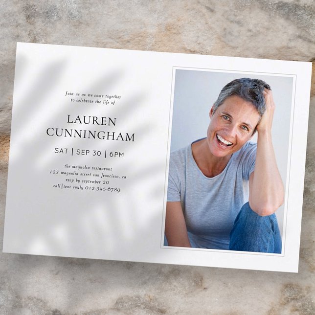 Invitation Célébration de la vie Simple et moderne Photo mini (Créateur téléchargé)