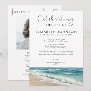 Invitation Célébration de la vie sur la plage de l'océan pais