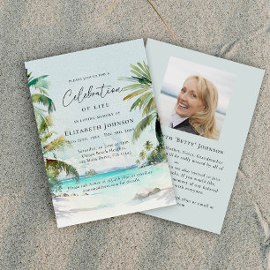 Invitation Célébration de la vie sur la plage tropicale Mémor