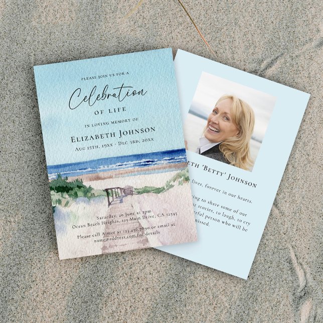 Invitation Célébration de la vie sur le sentier de la plage o (Créateur téléchargé)