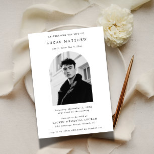 Invitation Célébration de la vie typographie Photo d'arche Ob