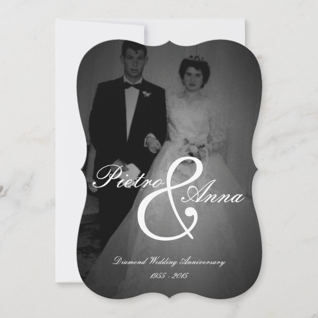 Invitation Célébration de l'anniversaire de diamant avec moi  (Devant)