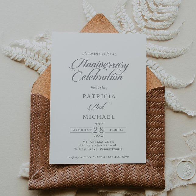 Invitation Célébration de l'anniversaire de mariage gris call (Créateur téléchargé)