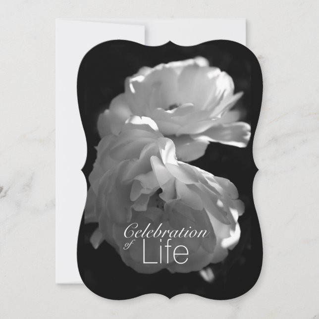 Invitation Célébration de Life 3 White Rose Memorial Service (Devant)