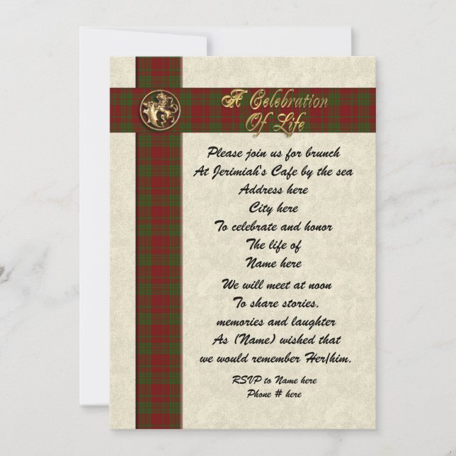 Invitation Célébration de l'invitation à l'homme pour commémo (Devant)