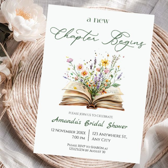 Invitation Célébration de mariage A New Chapter (Créateur téléchargé)