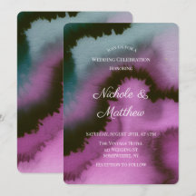 Célébration de mariage abstrait violet et sarcelle