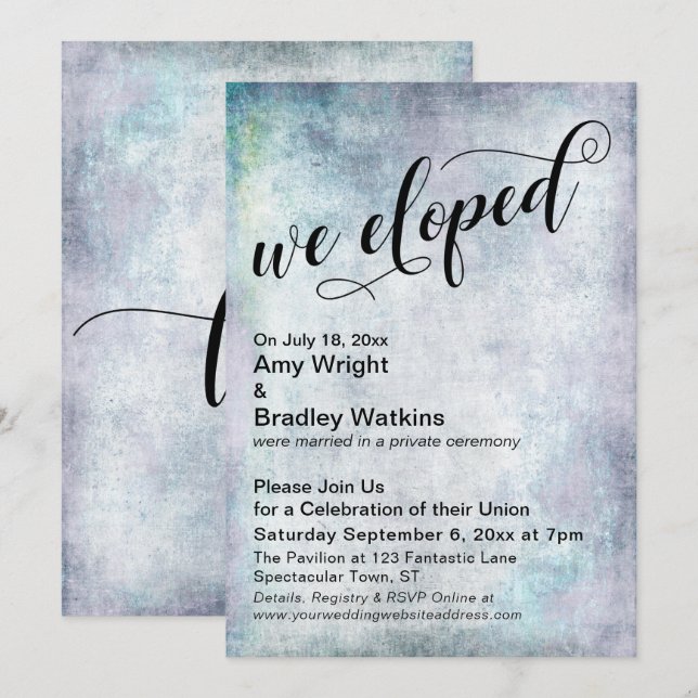 Invitation Célébration de mariage après la fuite en couple da (Devant / Derrière)