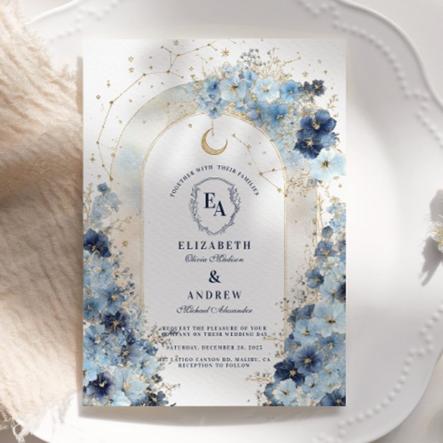 Invitation Célébration de mariage bohème luxe céleste (Créateur téléchargé)