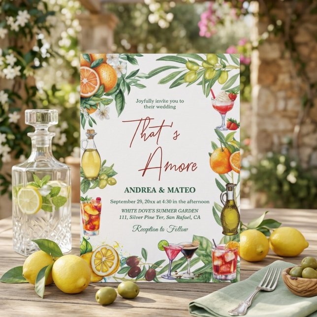 Invitation Célébration de mariage de cocktail d'agrumes itali (Créateur téléchargé)