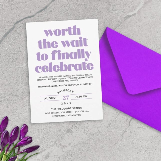 Invitation Célébration de mariage de la suite Purple Worth th (Créateur téléchargé)