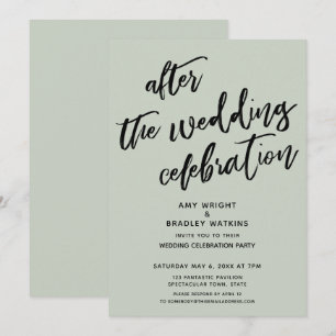 Invitation Célébration de mariage décontractée Vert sauge