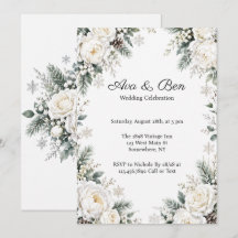 Célébration de mariage d'hiver de Noël aux roses b