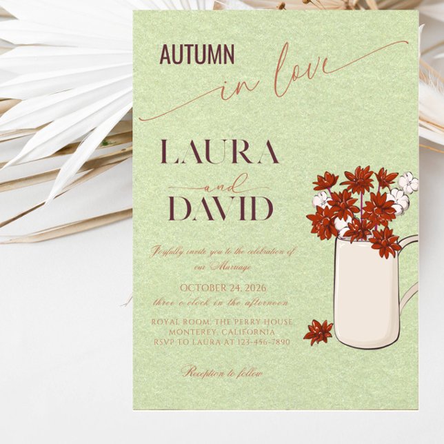 Invitation Célébration de mariage élégant d'automne (Créateur téléchargé)