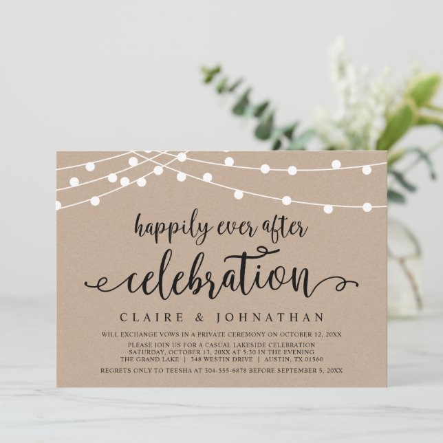 Invitation Célébration de mariage fugace et heureux pour touj (Debout devant)