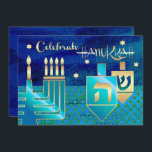 Invitation Célébration de Menorah & Dreidels Hanoukka<br><div class="desc">Fêtez Hanoukka. Elégant Festive Gold Foil Menorah et Dreidels Design Hannukah Celebration / Hanoukka Dîner Invitations avec texte personnalisé. Cartes et cadeaux correspondants disponibles dans la catégorie Fêtes juives / Hanoukka de notre magasin.</div>