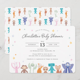 Invitation Célébration de Naissance Slumberkins Personnages