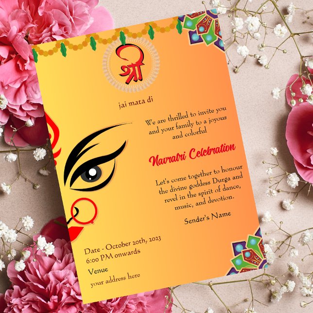 Invitation Célébration de Navratri Durga Puja (Créateur téléchargé)
