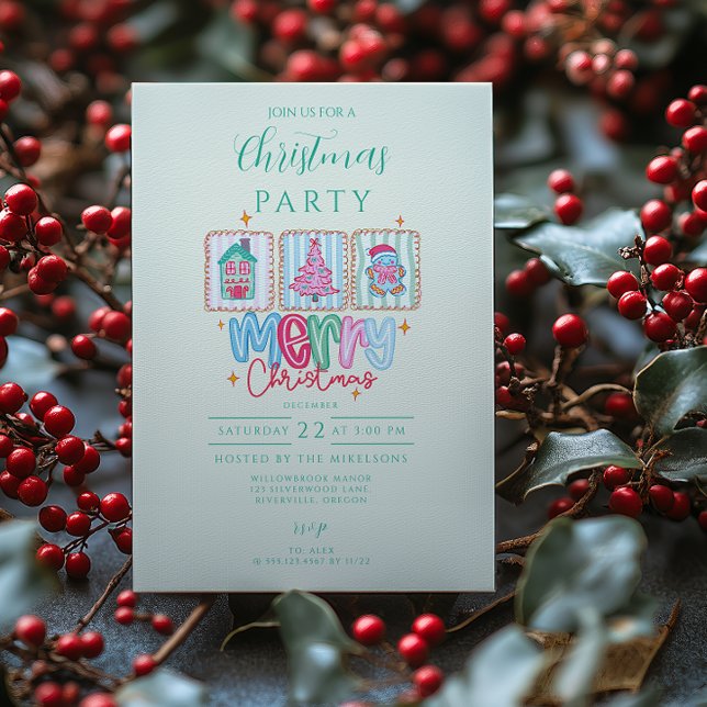 Invitation Célébration de Noël pastel coquette (Créateur téléchargé)