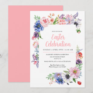 Invitation Célébration de Pâques de printemps dans le jardin 