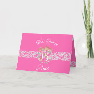 Invitation Célébration de Quinceanera Rose Chaud Argent
