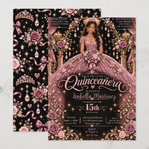 Invitation Célébration de Quinceañera Rose Pink
