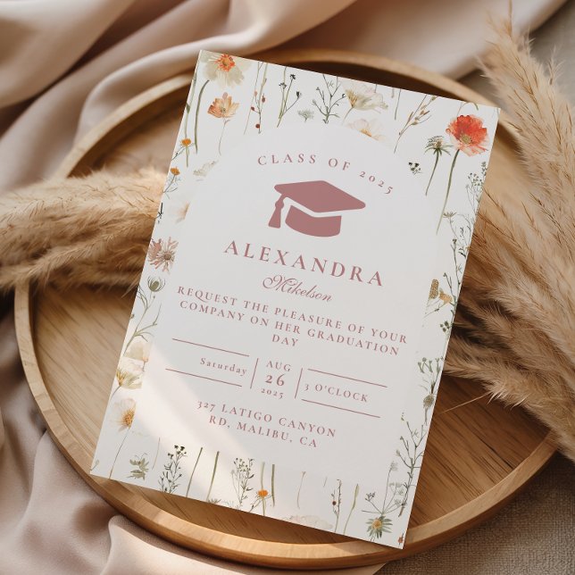 Invitation Célébration de remise de diplômes aux fleurs sauva (Créateur téléchargé)