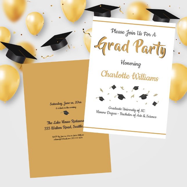 Invitation Célébration de remise de diplômes Fête de fin d'ét (Créateur téléchargé)