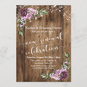 Invitation Célébration de renouvellement de vœux d'anniversai