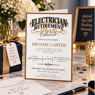 Invitation Célébration de retraite d'électricien élégant