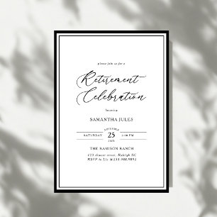 Invitation Célébration de retraite Écriture élégante moderne