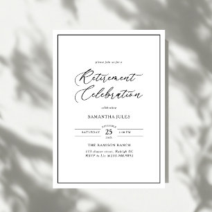 Invitation Célébration de retraite en écriture élégante moder