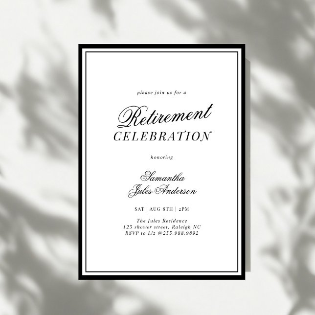 Invitation Célébration de retraite en écriture élégante moder (Créateur téléchargé)