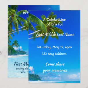 Invitation Célébration de service de vie Plage tropicale Exot