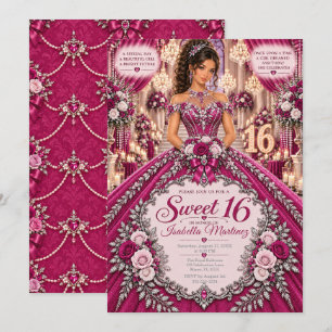 Invitation Célébration de Sweet 16 Magenta