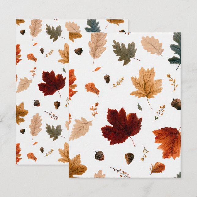 Invitation Célébration de Thanksgiving des feuilles d'automne (Devant / Derrière)