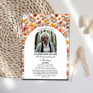 Invitation Célébration De Vie Fleurs Florales Colorées Photo 