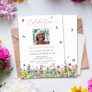 Invitation Célébration de vie florale moderne en mémoire