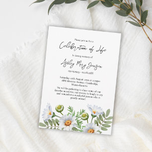 Invitation Célébration de vie funéraire Daisy